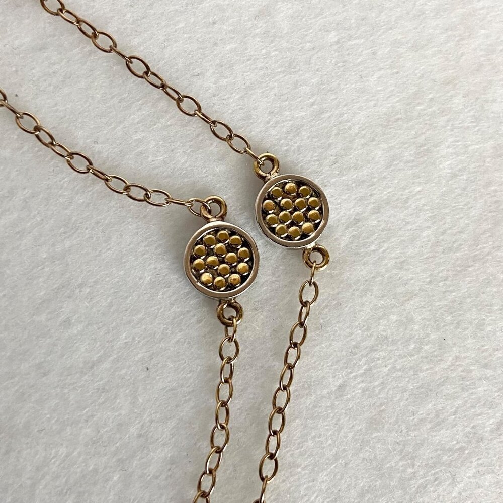 Anna Beck 18K Gold Plated Sterling Silver 925 Long Disc Station Necklace 36" - Picture 14 of 16